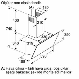 Siemens LC63KPJ61T 60cm Duvar tipi davlumbaz