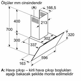 Siemens LC64KPJ20T 60cm Duvar tipi davlumbaz