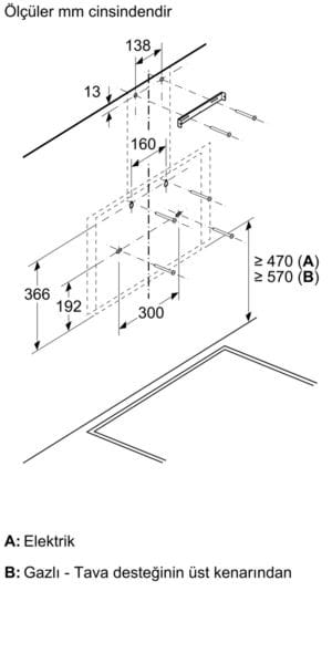 Siemens LC67KPJ30T 60cm Duvar tipi davlumbaz