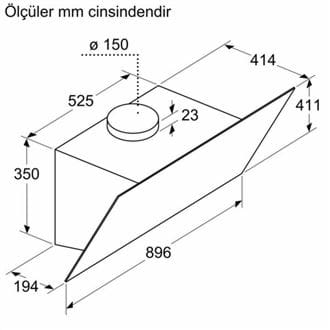 Siemens LC97KPJ20T 90cm Duvar tipi davlumbaz